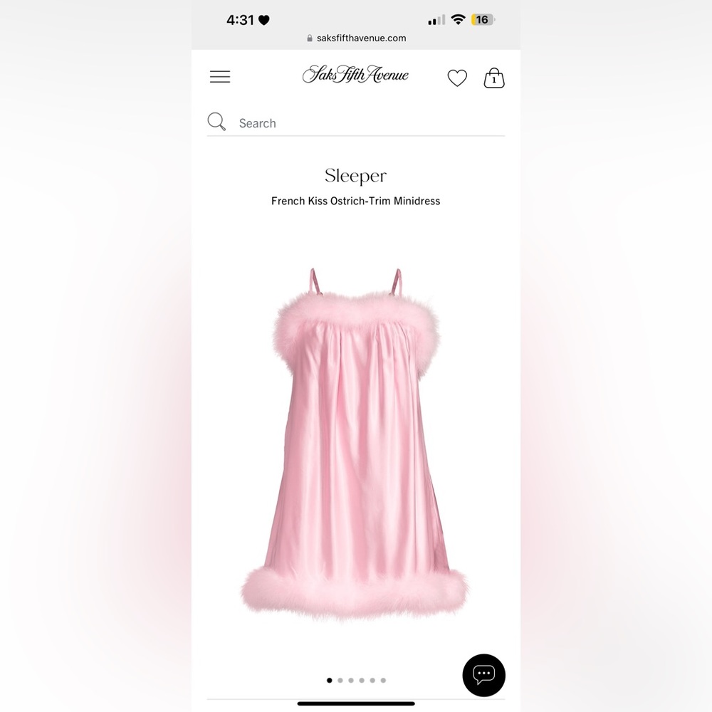 Sleeper French Kiss Ostrich-Trim Minidress